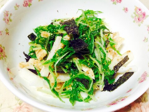 水菜と長芋の胡麻ポン和え♡